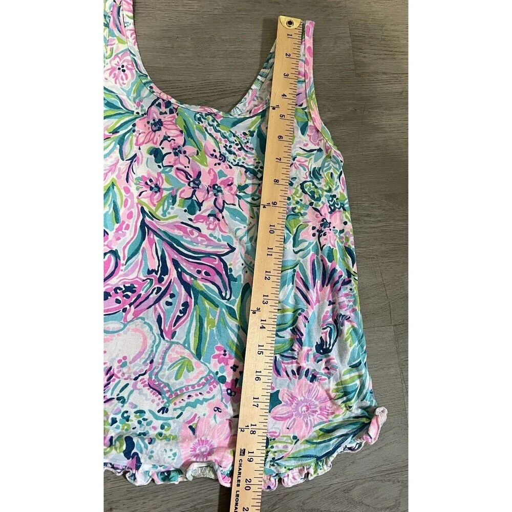 Lilly Pulitzer Ruffle PJ Tank Women's XXS Pajamas Top Sleeveless - Picture 3 of 6